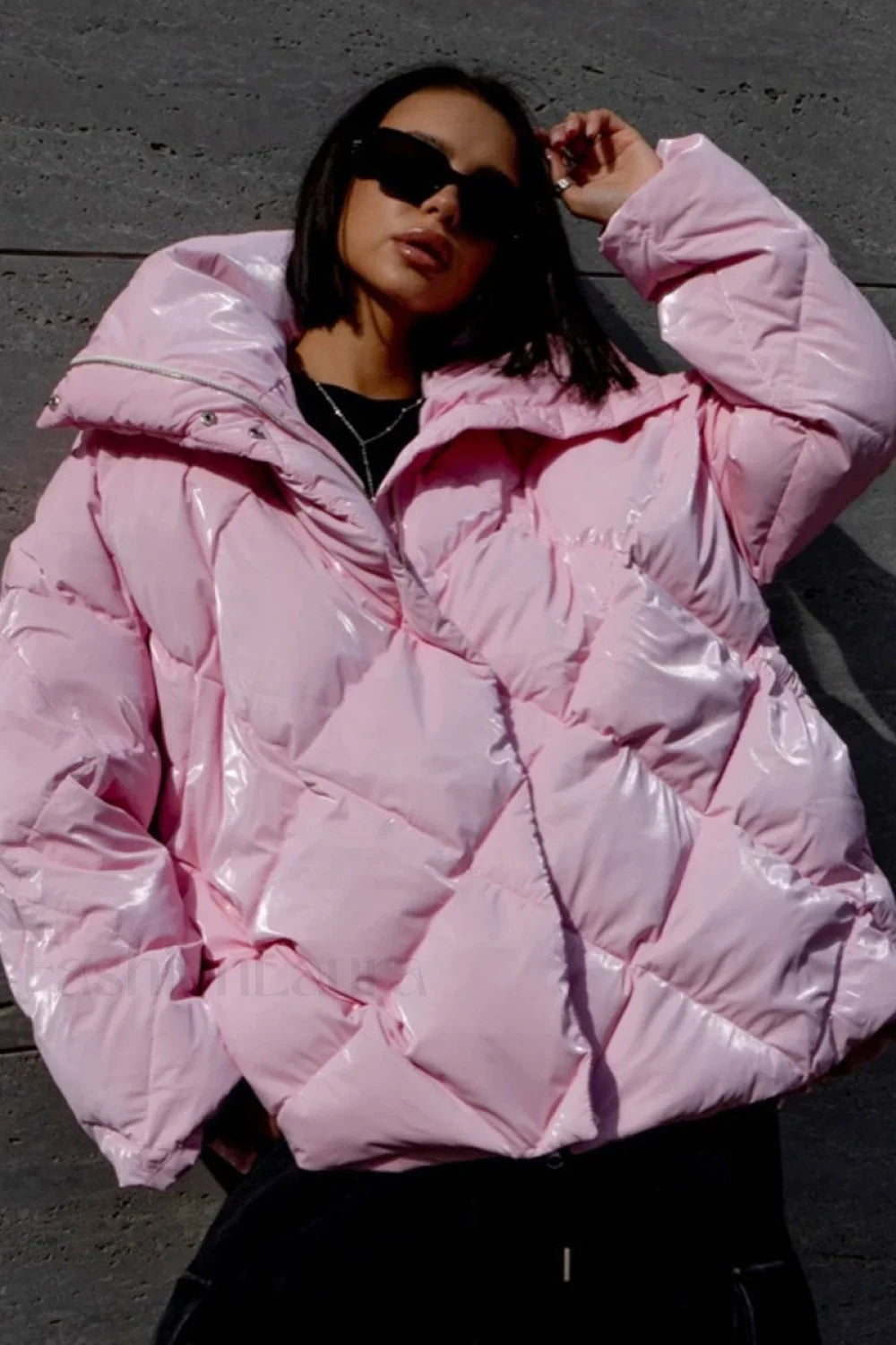 Loose Fit Quilted Cotton Jacket