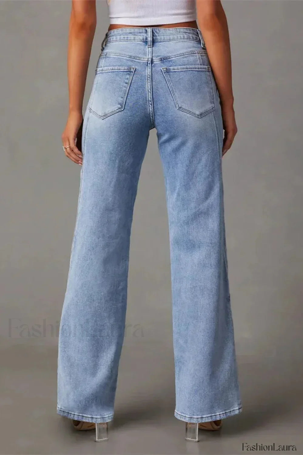Loose Patchwork Wide Leg Jeans