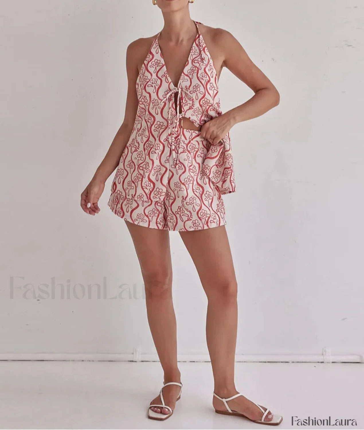 Loose Print Tank Shorts Two Piece Set