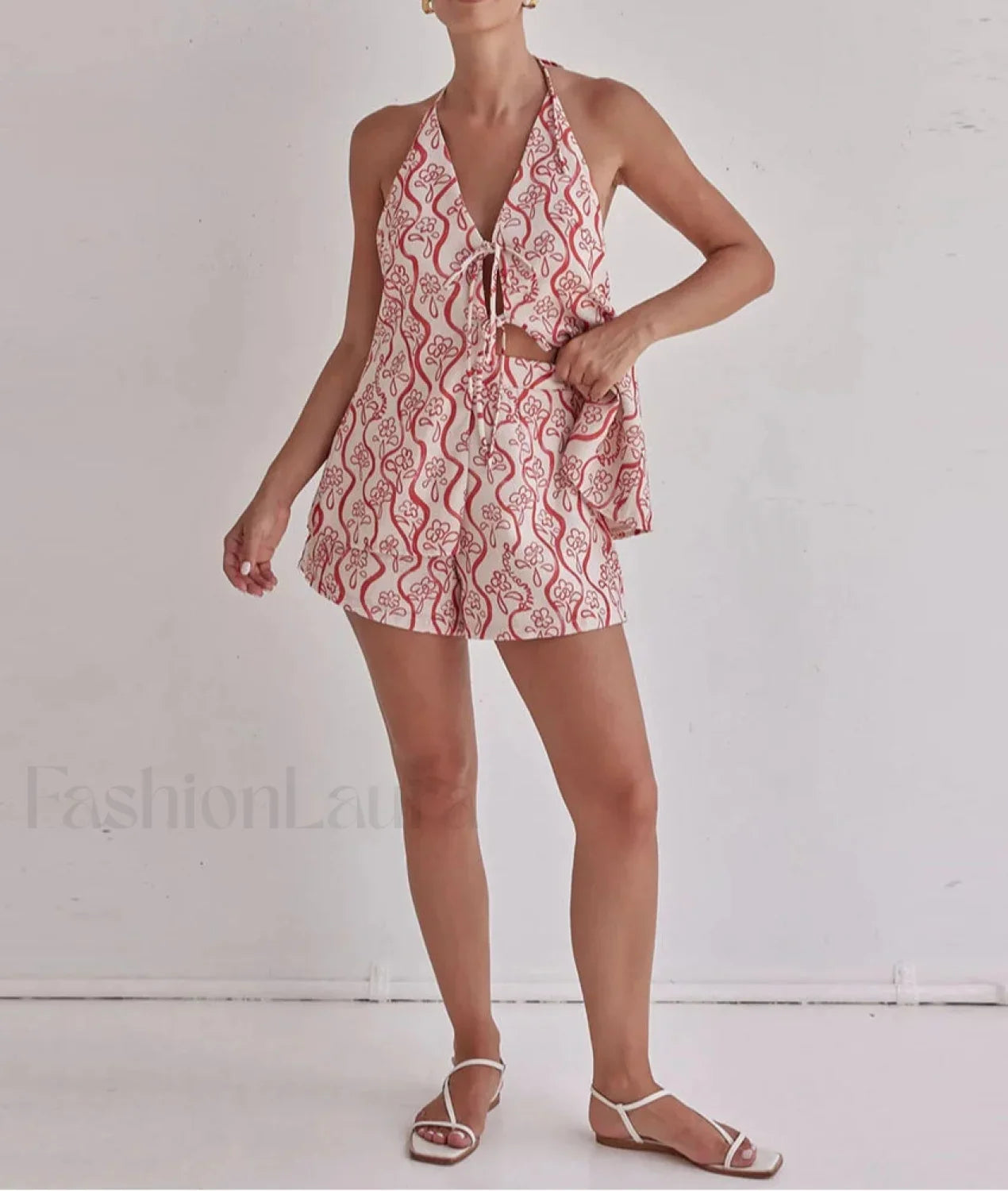 Loose Print Tank Shorts Two Piece Set