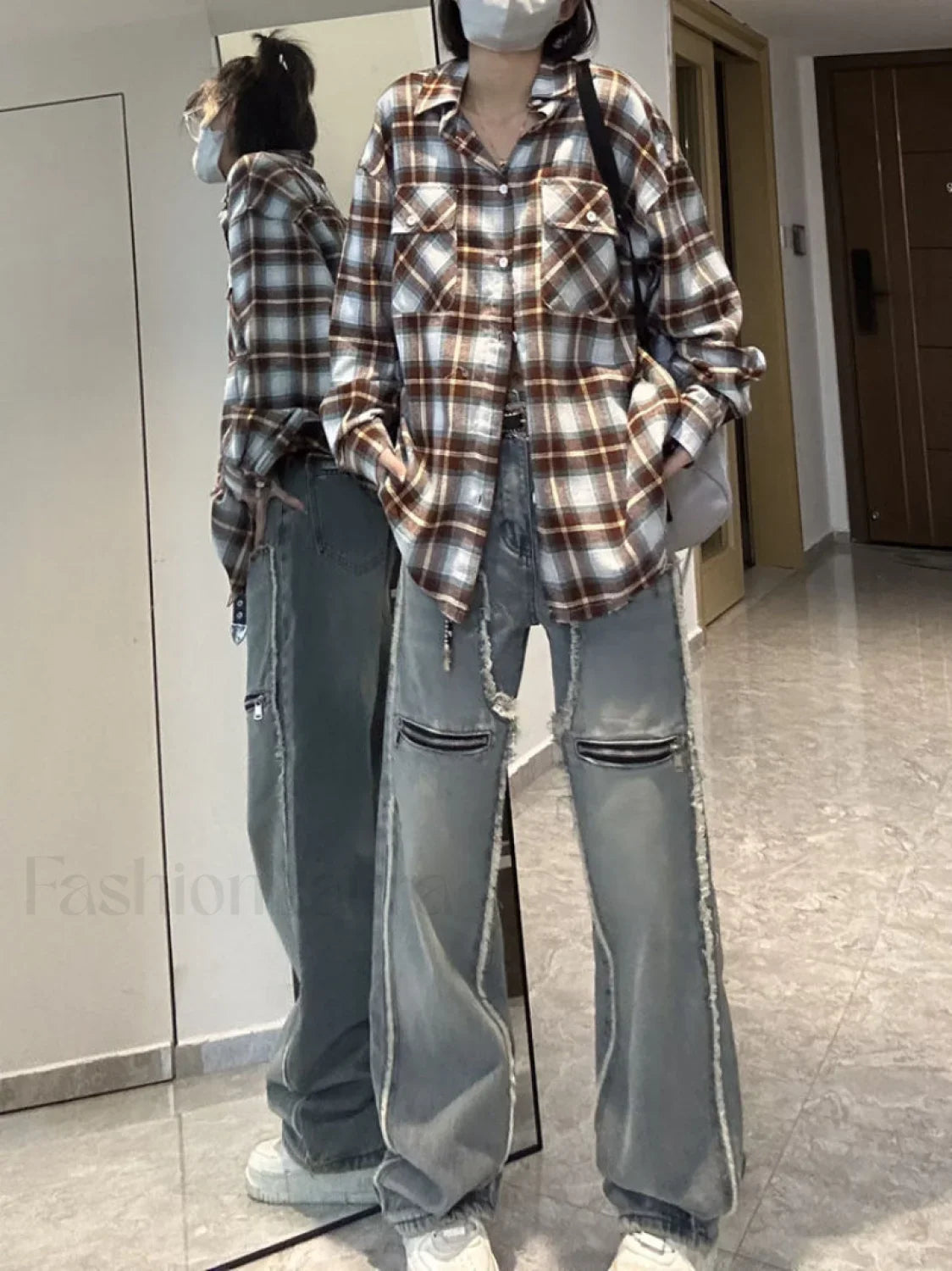 Loose Straight Leg Slender Modern Raw Edge Casual Boyfriend Jeans