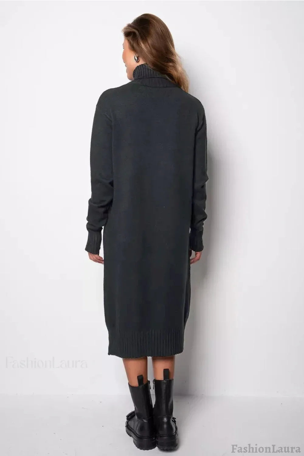 Loose Turtleneck Sweater Dress