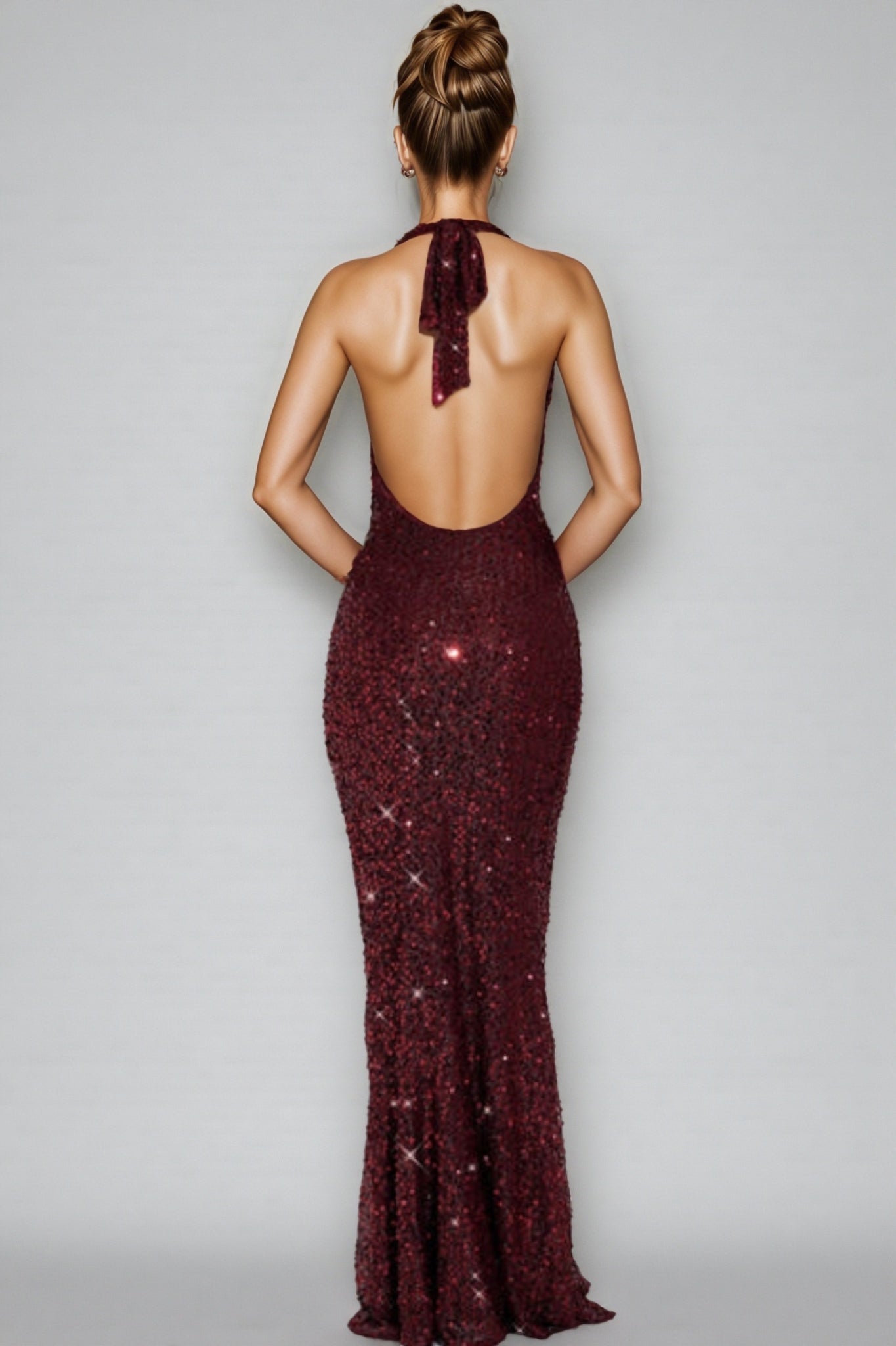 Ordan Sequin Neck Maxi Dress - View 4