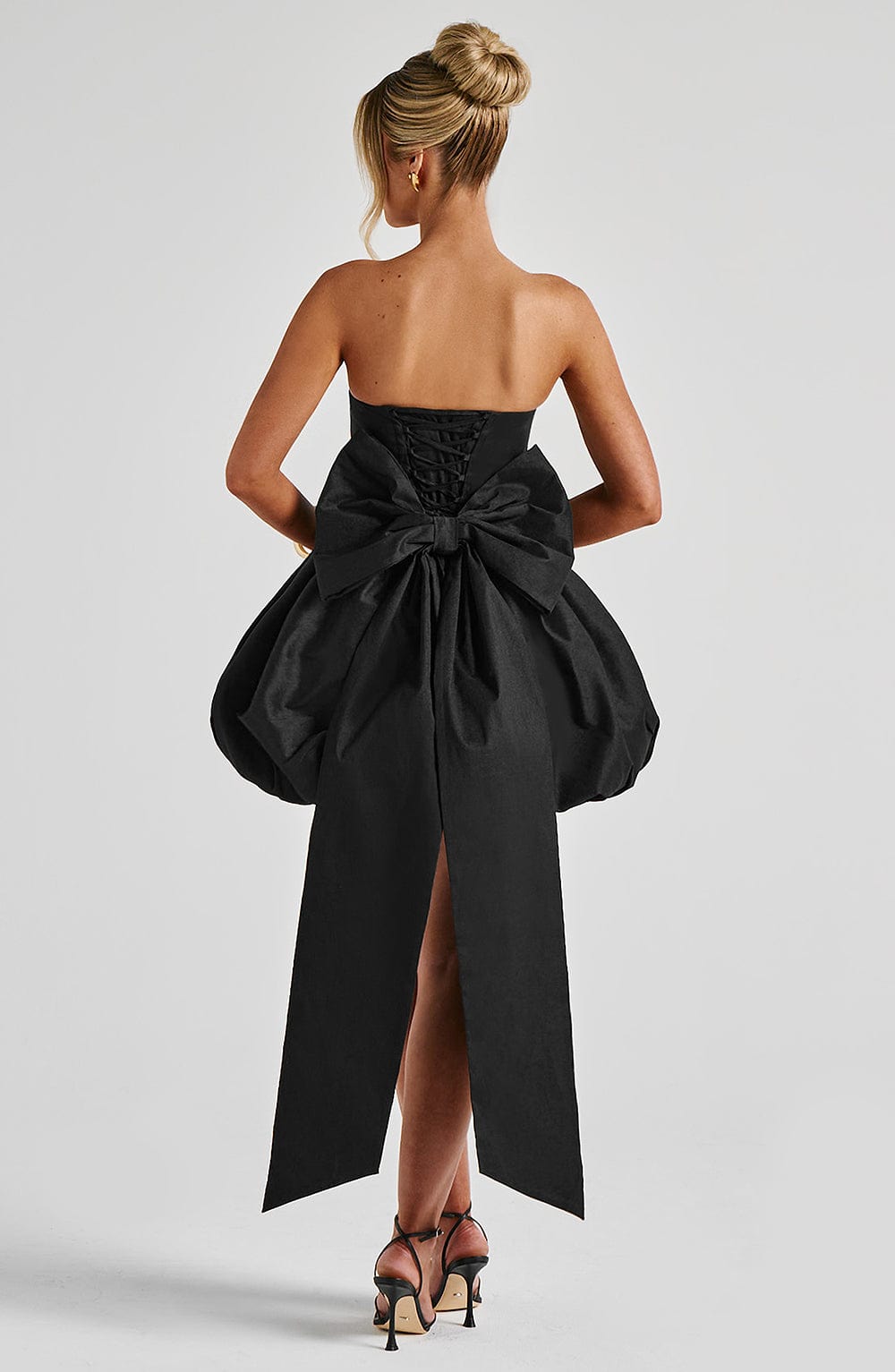 Strapless Corset Bow Bubble Hem Mini Dress 2