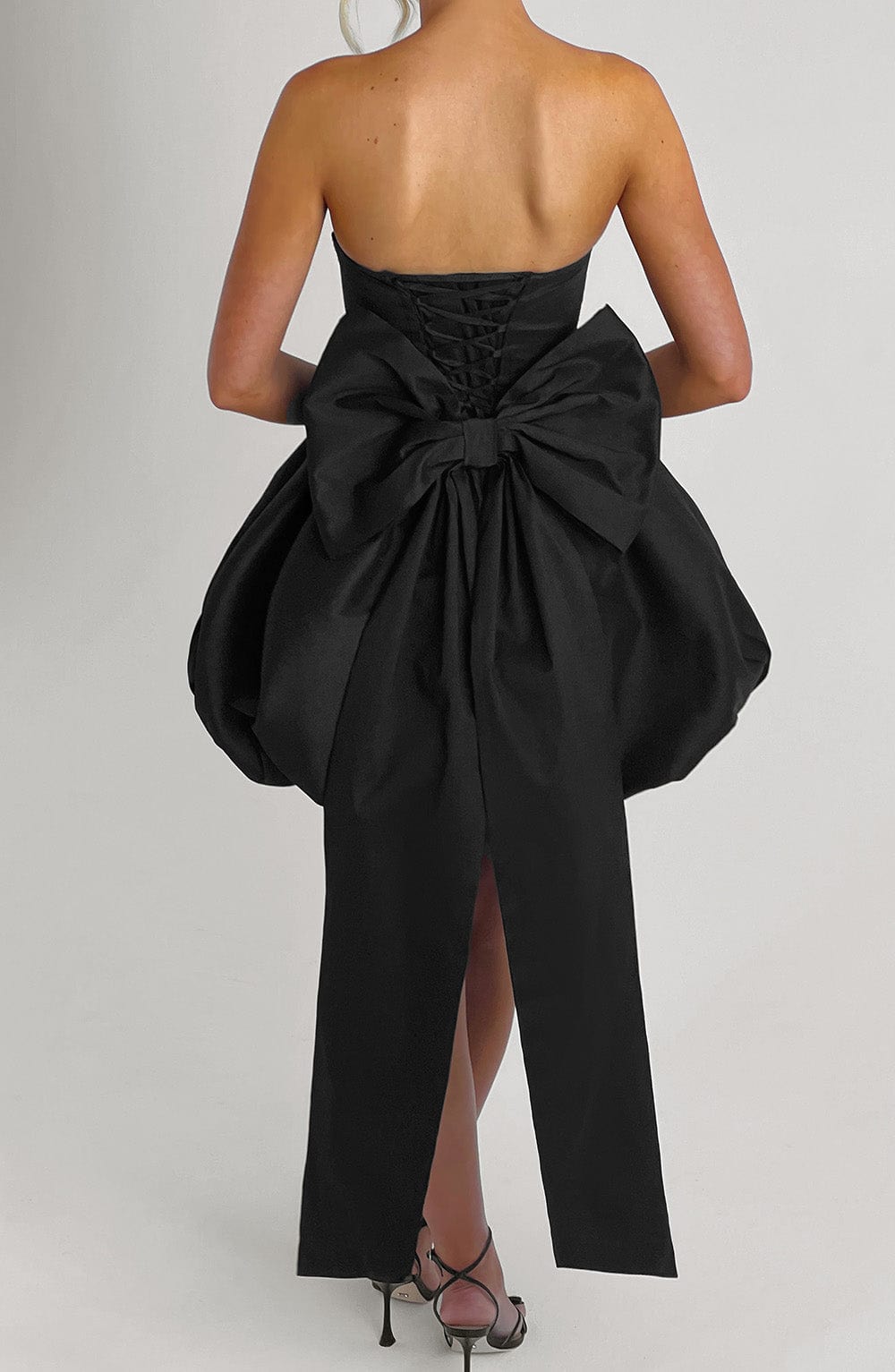 Strapless Corset Bow Bubble Hem Mini Dress 10