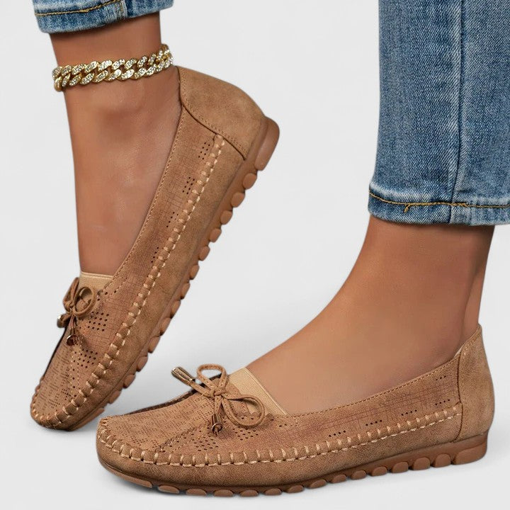 Bow Slip On Moccasin Flat Loafers