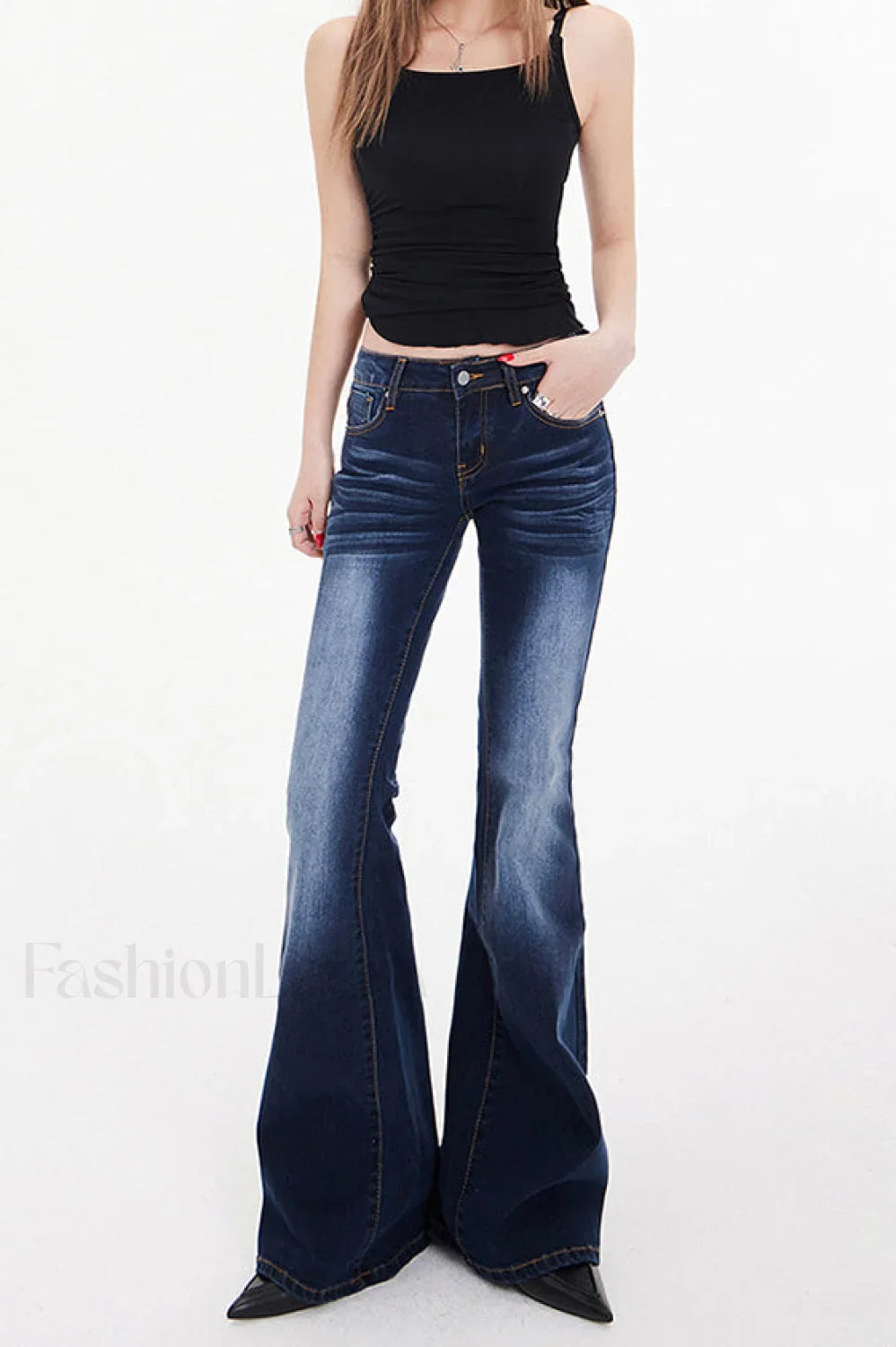 Low Waist Long Flare Jeans