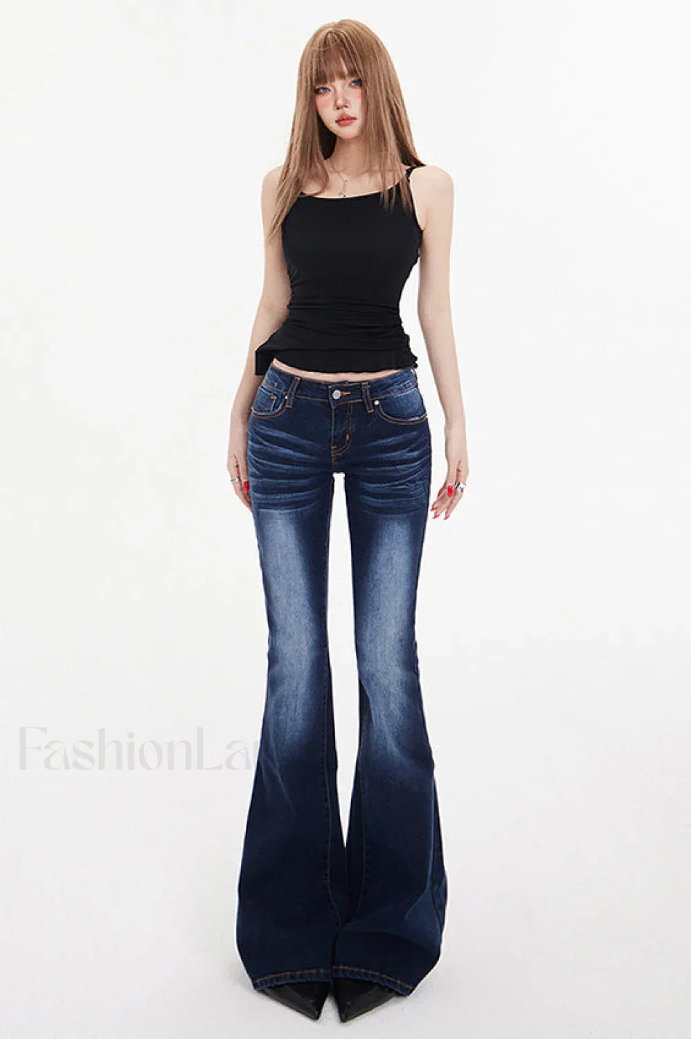 Low Waist Long Flare Jeans