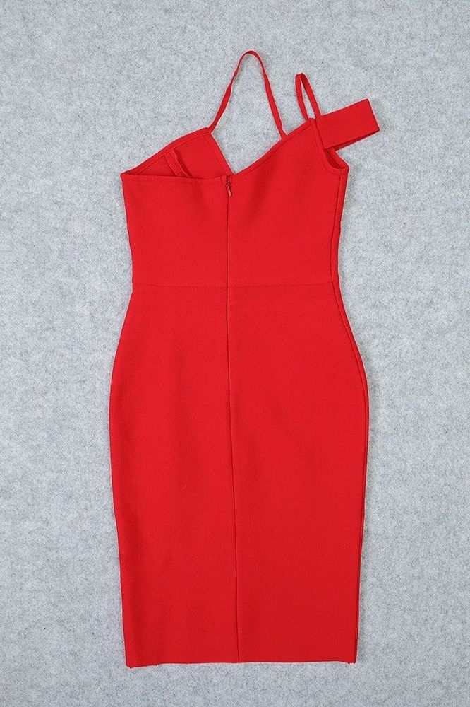 Luna Bodycon Midi Dress - Lipstick Red