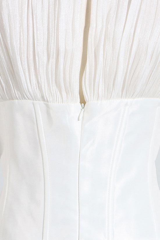 Luxury Lurex V Neck Pleated Rosette Corset Tiered Party Mini Dress