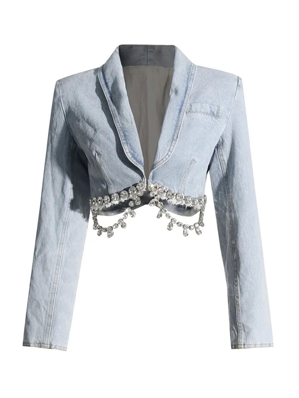 Lyric Diamond Denim Jacket - Fashion Pov