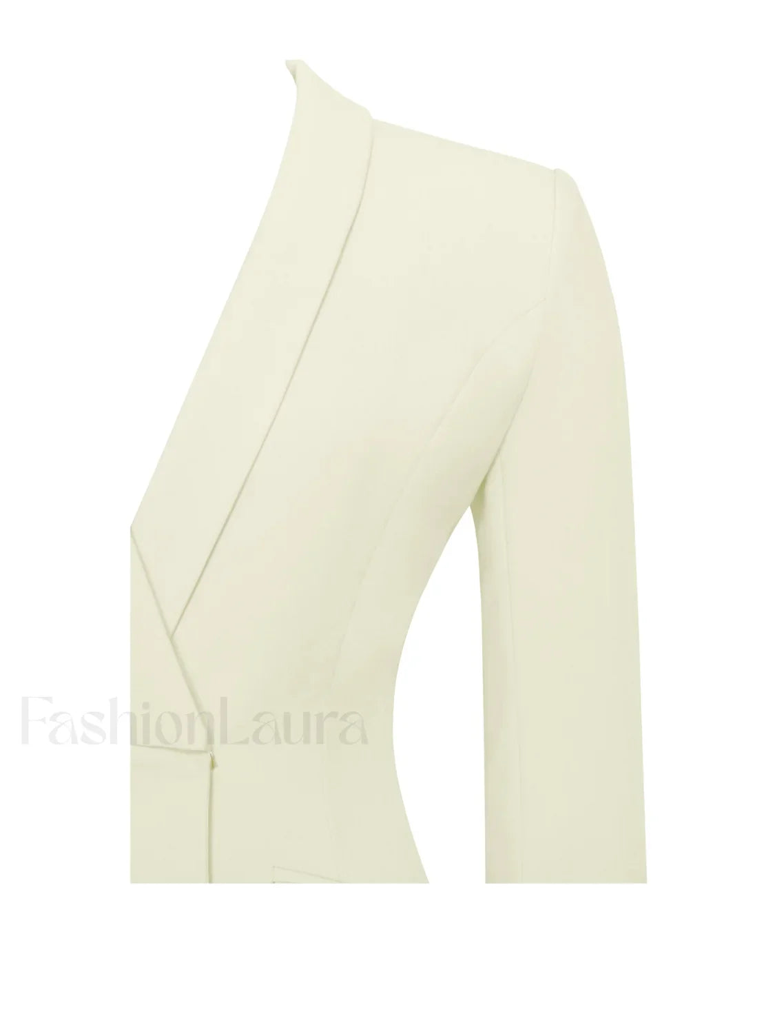 Madeline Pearl White Charming Feather Trim Blazer Dress