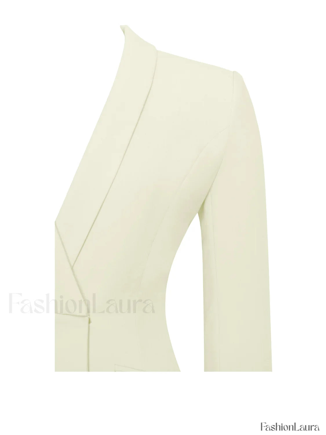 Madeline Pearl White Charming Feather Trim Blazer Dress