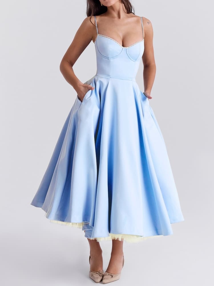 Cinderella Blue Tulle Midi Dress - View 6