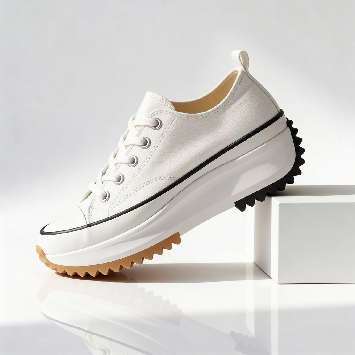 Zebra Print Lace Up Chunky Platform Sneakers