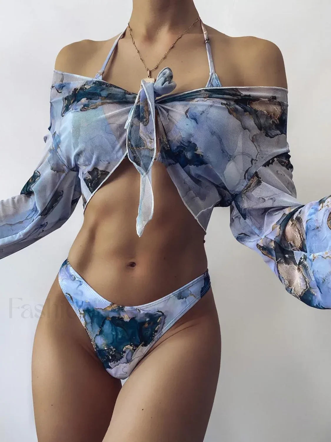 Marble Sport Bandeau Bikini Set