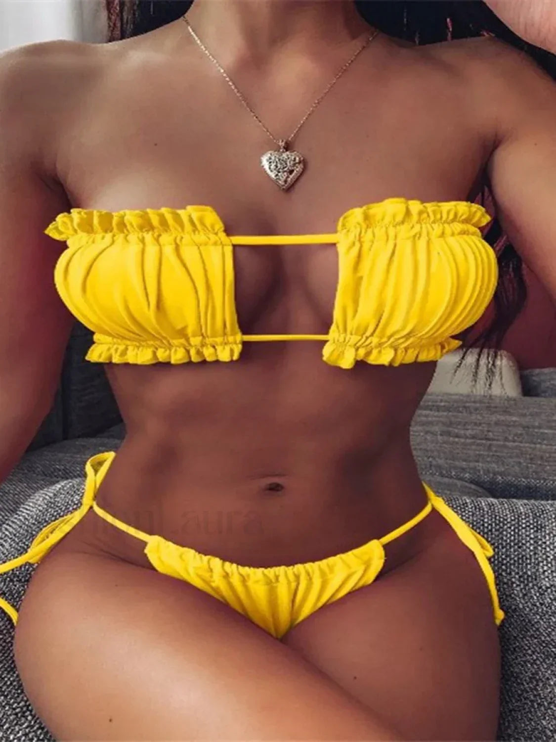 Marble Tie Back Bikini Set