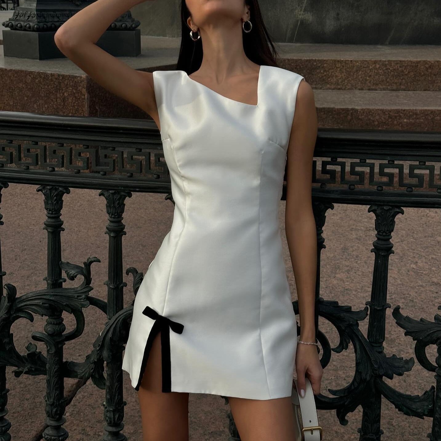 Silken Satin Mini Dress - View 3