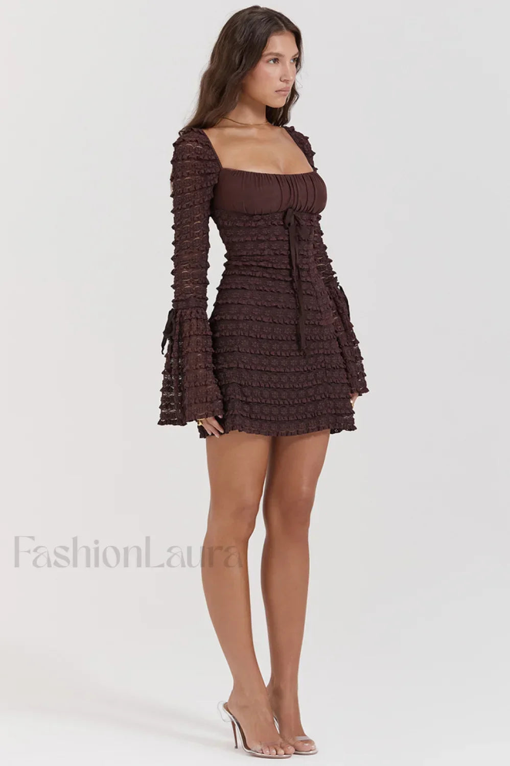 Marisa Rich Stylish Brown Lace Dress
