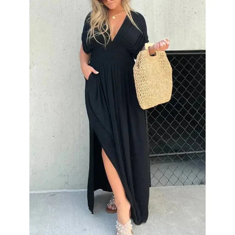 Alessia V-neck Maxi Dress for Women Weekend Casual Style