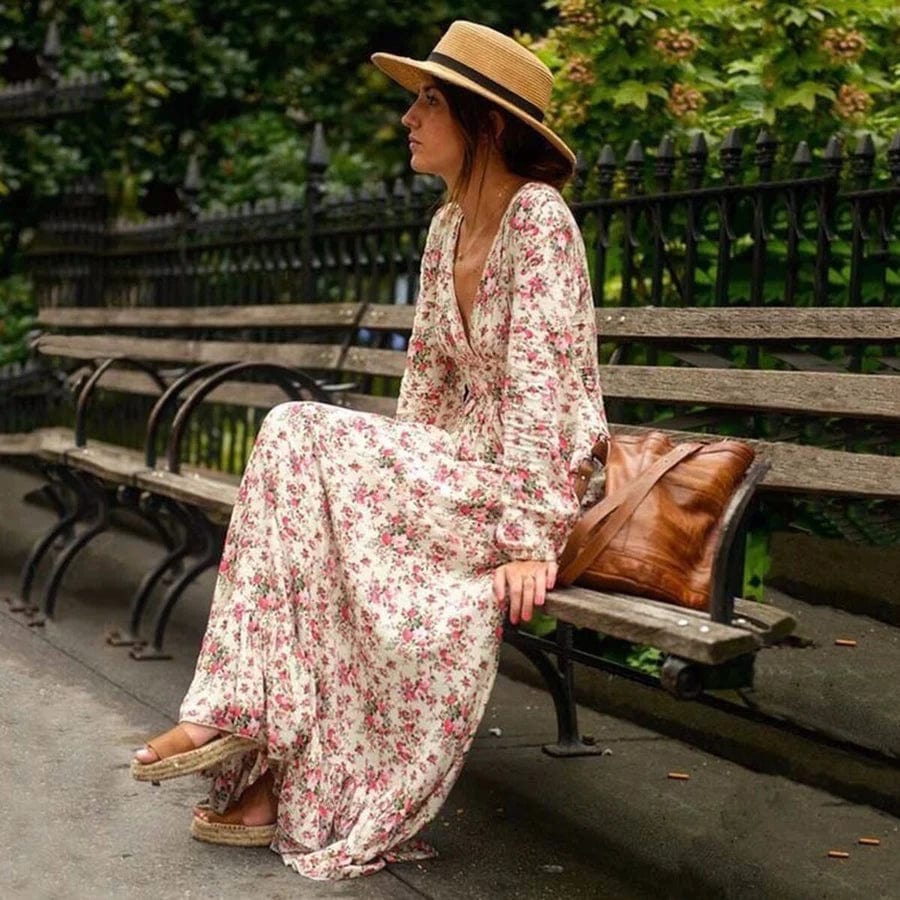 Verónica Statement Floral Maxi Style Dress Boutique Collection
