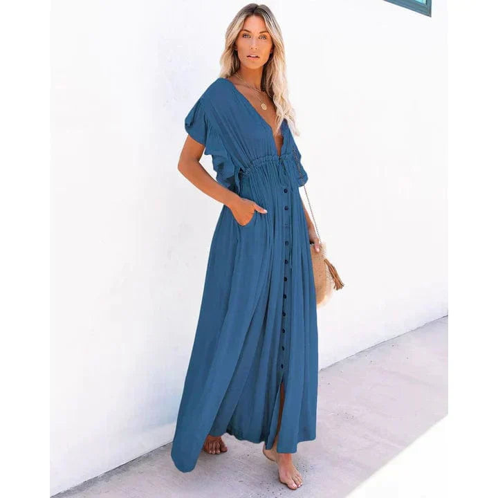 Kate Elevated Beach Dress Blue Chic Silhouette Collection