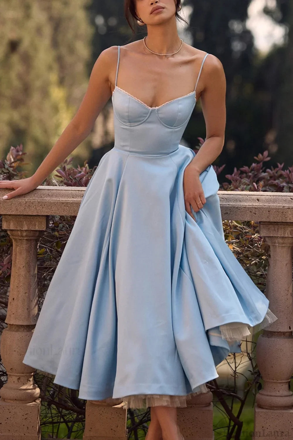 Maxi V-Neck Puff Party Dress