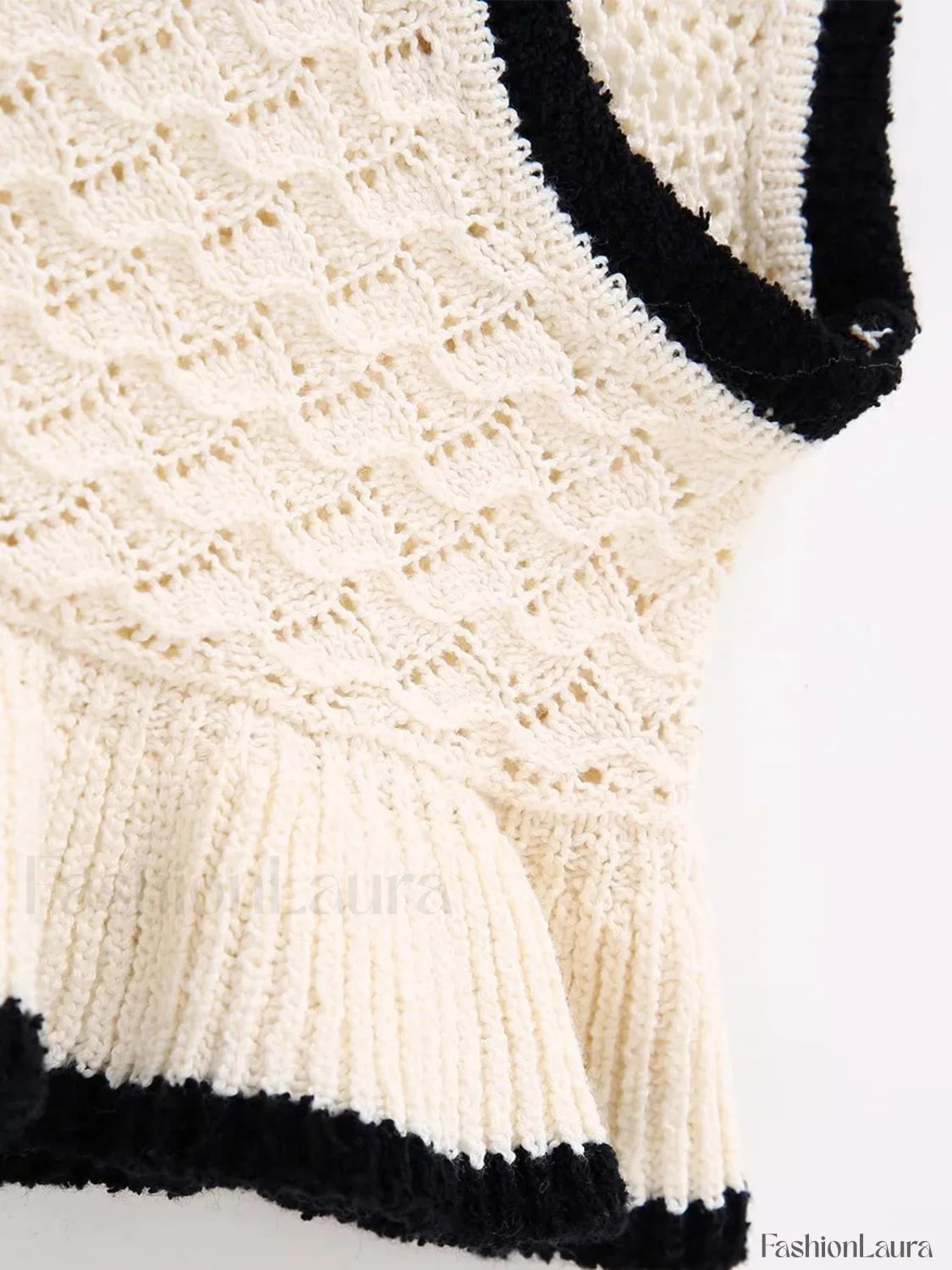 Maze Crochet Eyelet Trendy Flounce Tank Top