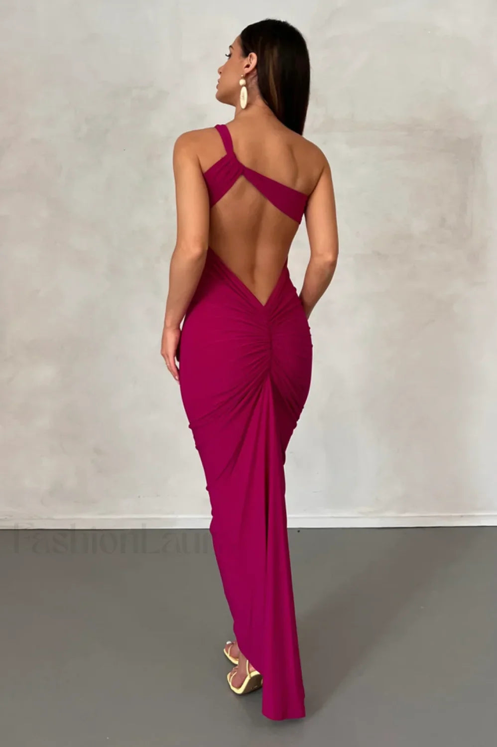 Melina Elegant Maxi Dress M / Berry