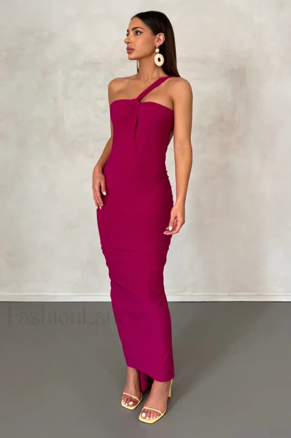 Melina Elegant Maxi Dress S / Berry
