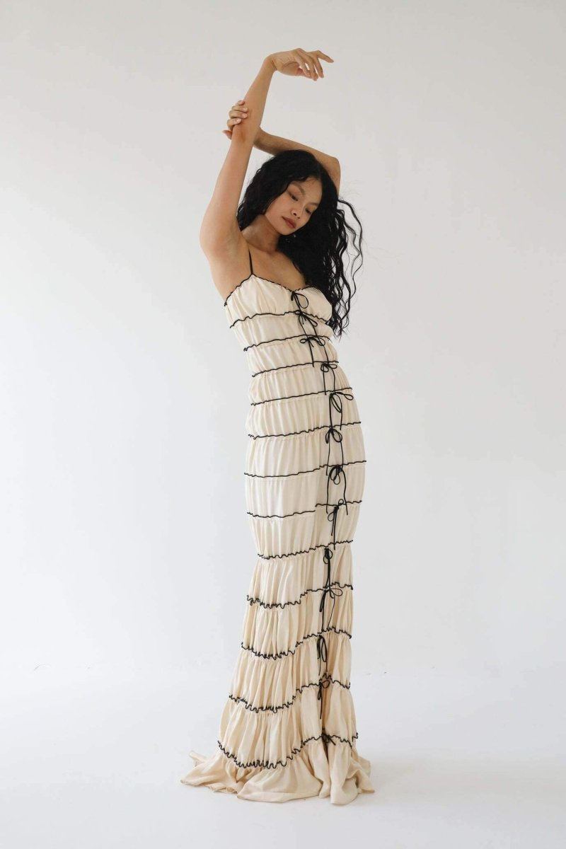 Cecilia Exclusive Maxi Dress with Ruffle Tunnel Premium Wardrobe Essential