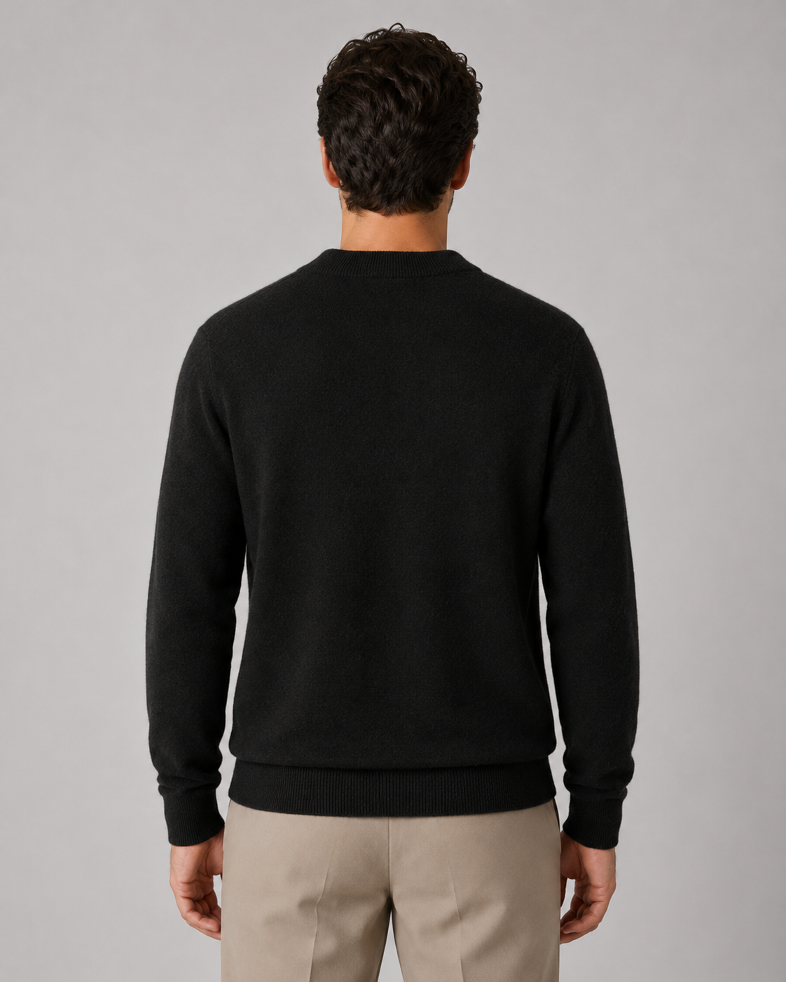 Men's Wool Crew Neck Sweater Lightweight Fine Knit