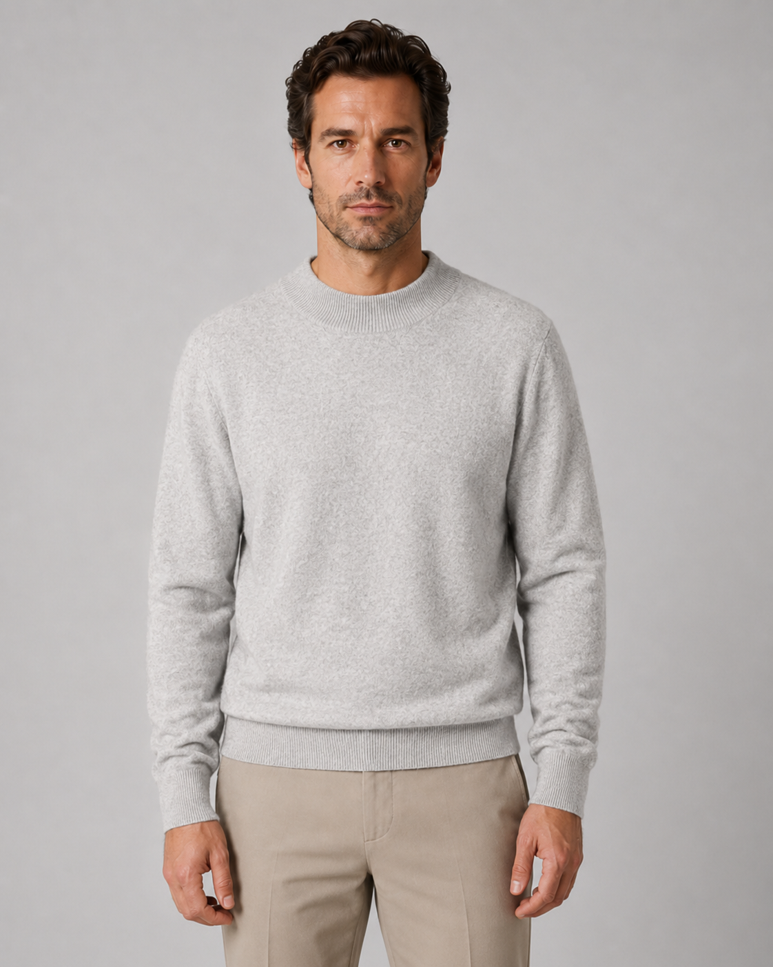 Men's Wool Crew Neck Sweater Lightweight Fine Knit
