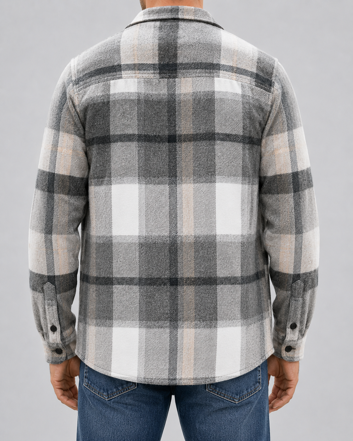Men's Brushed Check Flannel Shirt Jacket