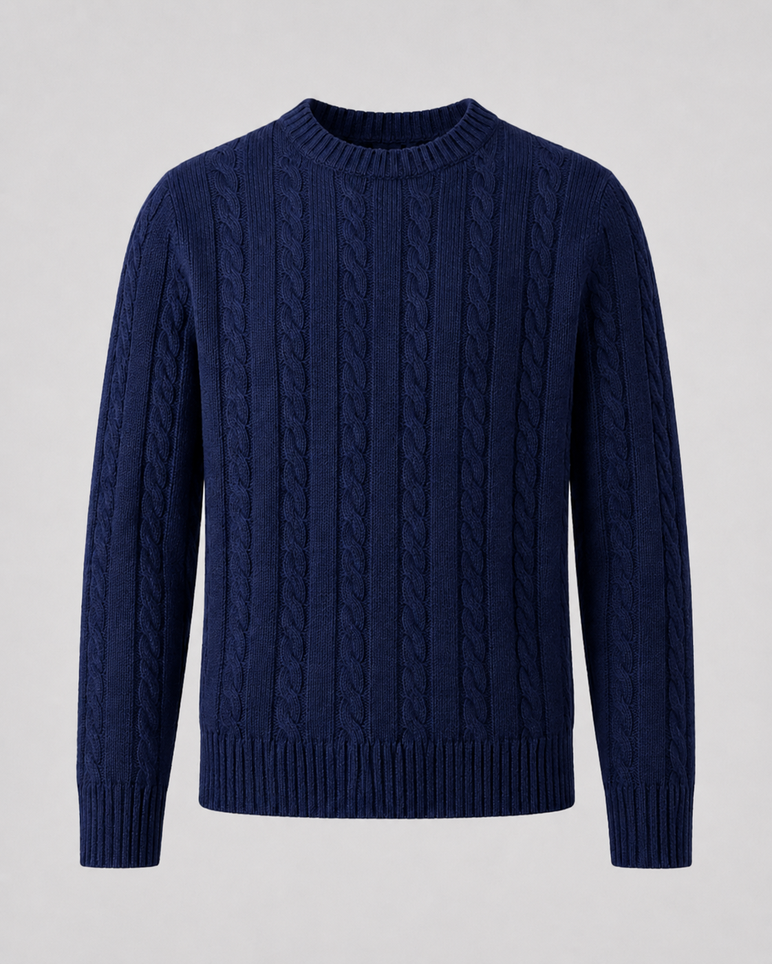 Men's Cable Knit Crew Neck Sweater