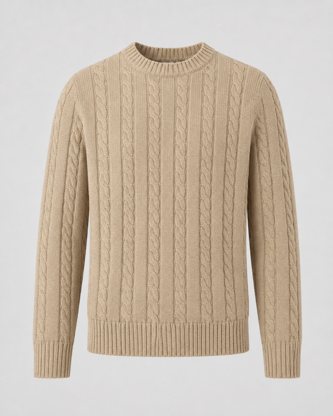 Men's Cable Knit Crew Neck Sweater