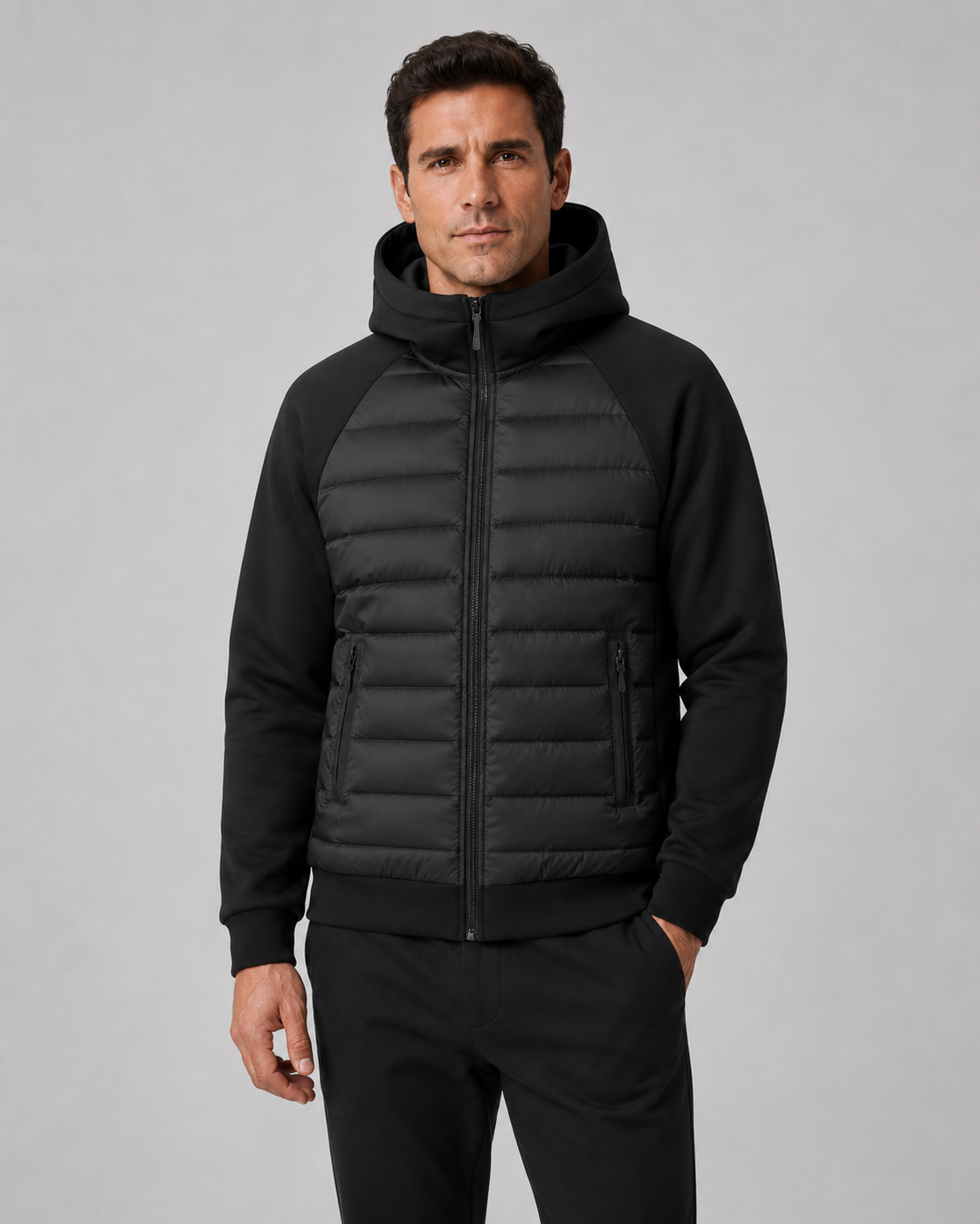 Men's Hybrid Quilted Hooded Jacket