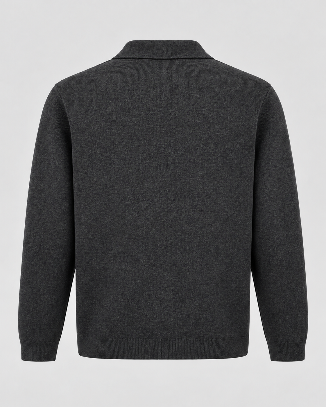 Men's Knit Zip Jacket - Shirt Collar Chest Pockets