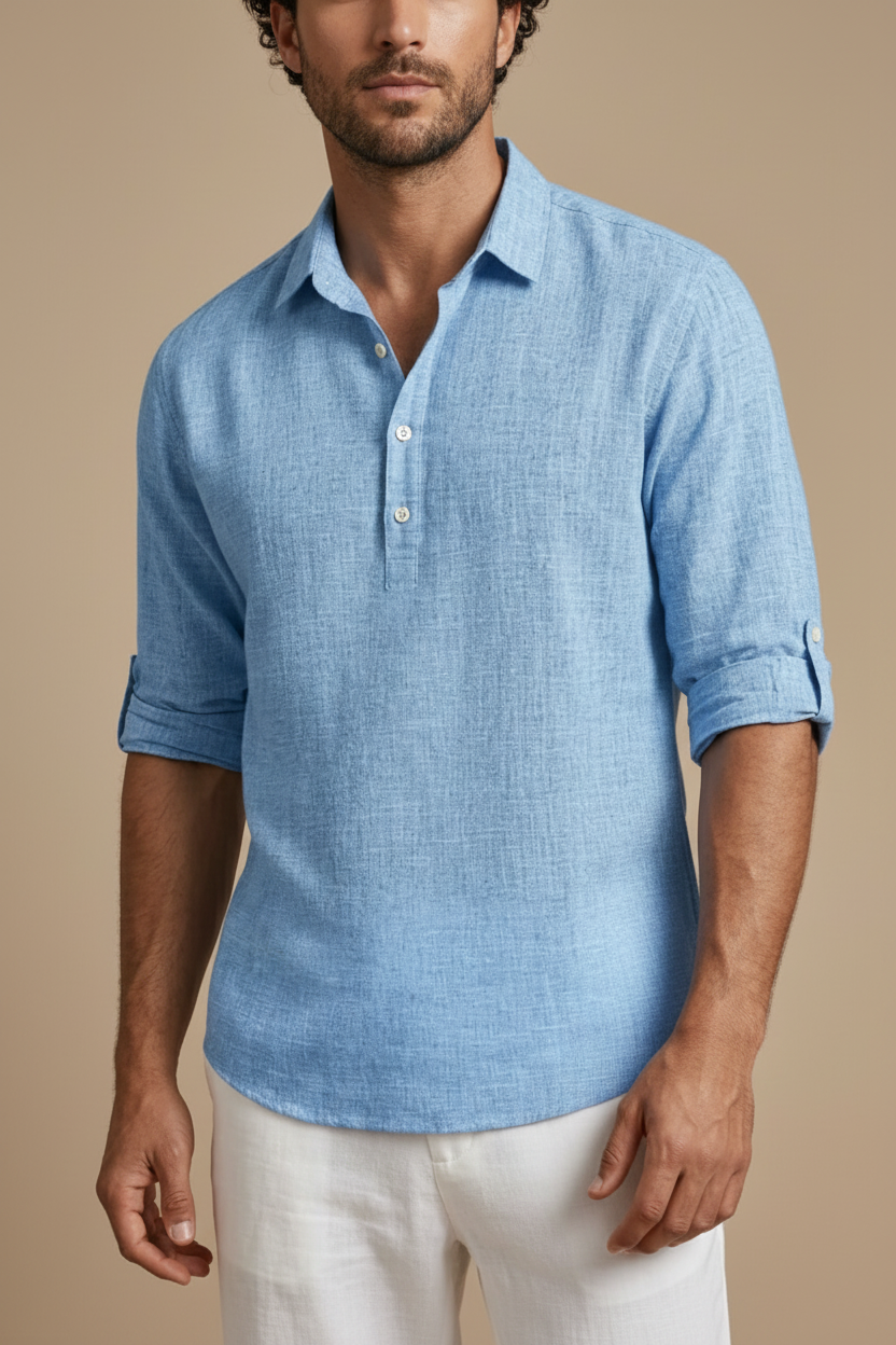Men's Button Polo Shirt – Lightweight Summer Top