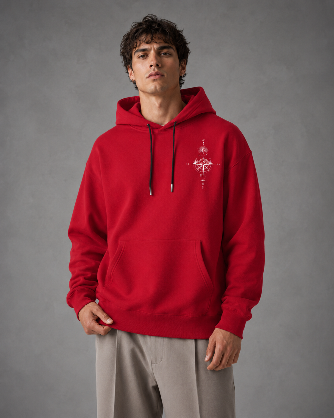 Men's Oversized Graphic Hoodie - Front & Back Print