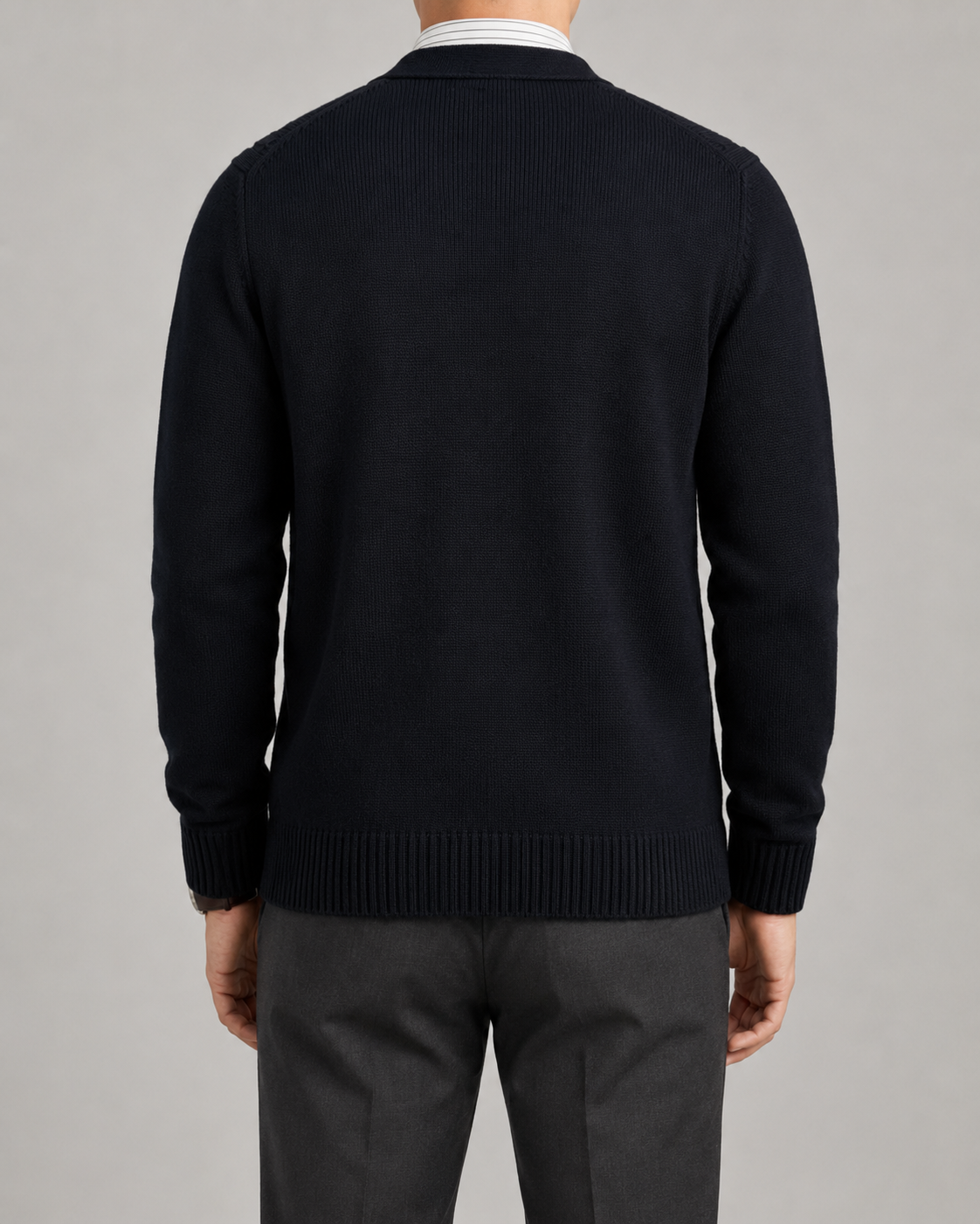 Men's V-Neck Cable Knit Cardigan - Button Front