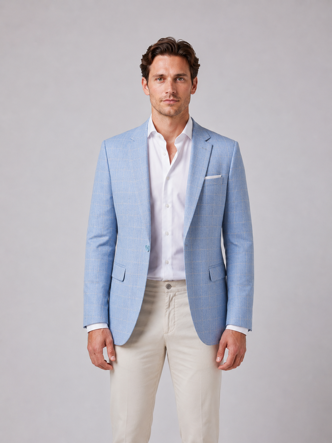 Men's Windowpane Check Tailored Blazer