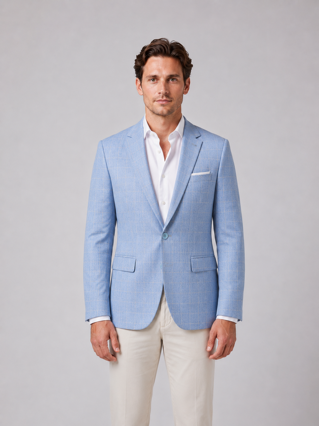 Men's Windowpane Check Tailored Blazer