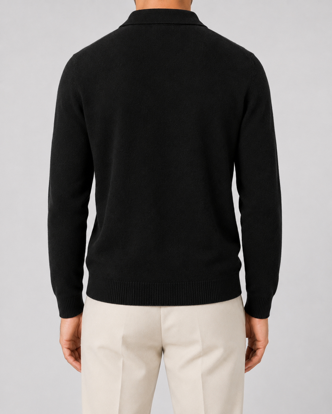 Men's Wool Knit Polo Sweater