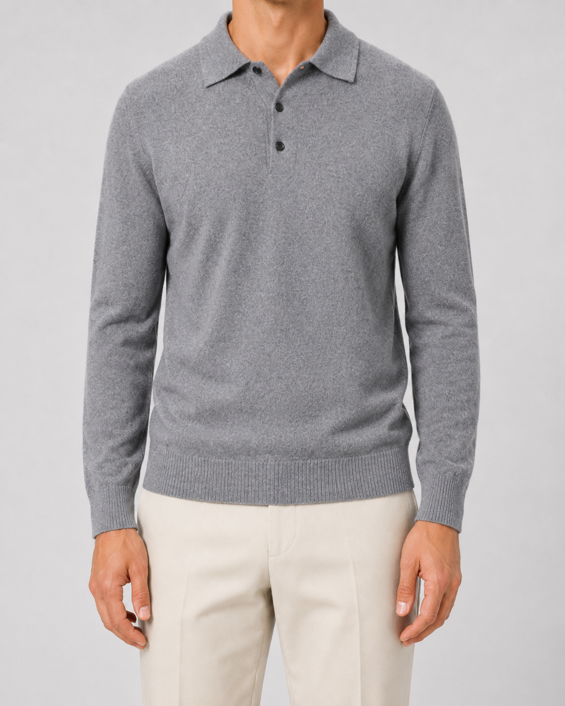 Men's Wool Knit Polo Sweater