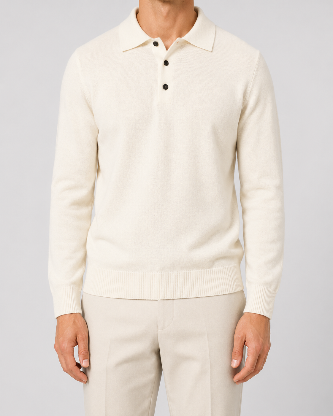 Men's Wool Knit Polo Sweater