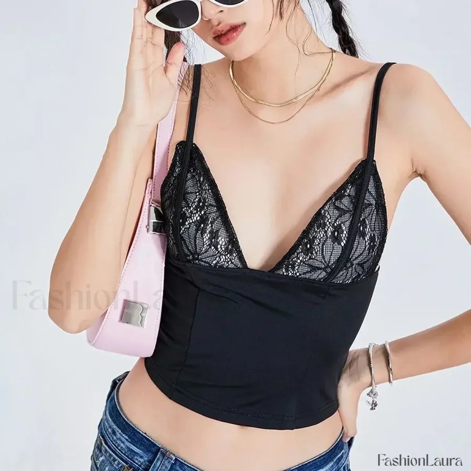 Mesh Spaghetti Backless Crop Top