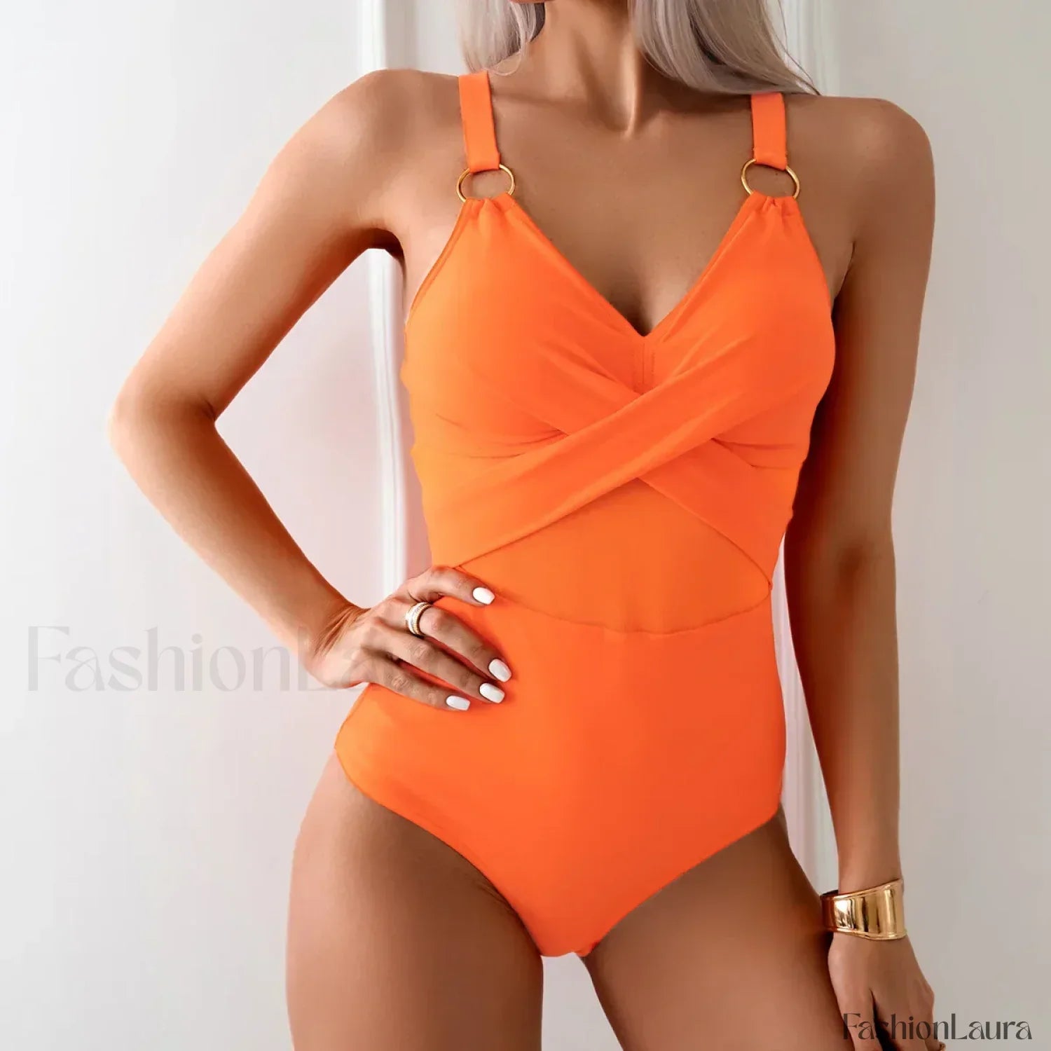 Mesh Spliced Lace Up Backless One Piece