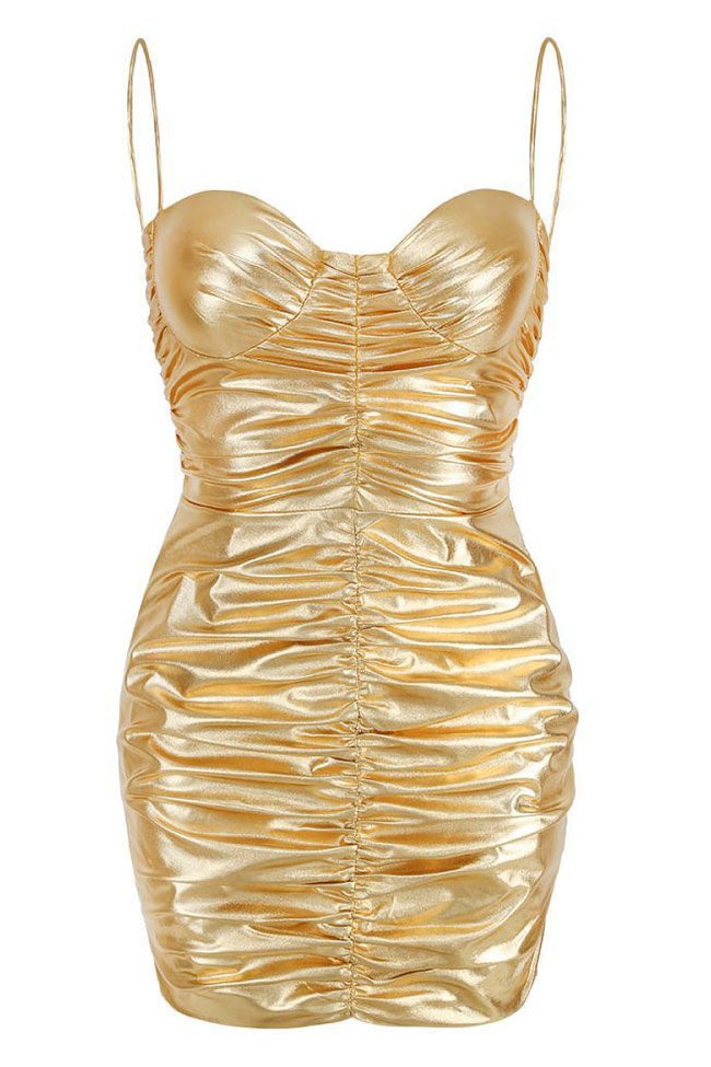 Sweetheart Neck Spaghetti Strap Ruched Bodycon Mini Party Dress