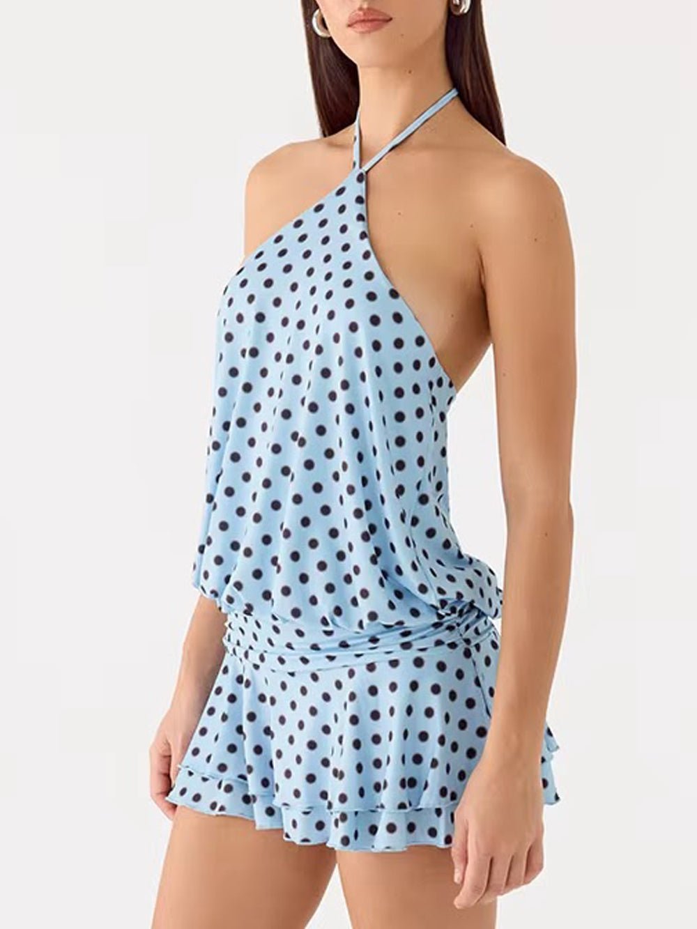Mila Halter Polka Dot Shorts Set